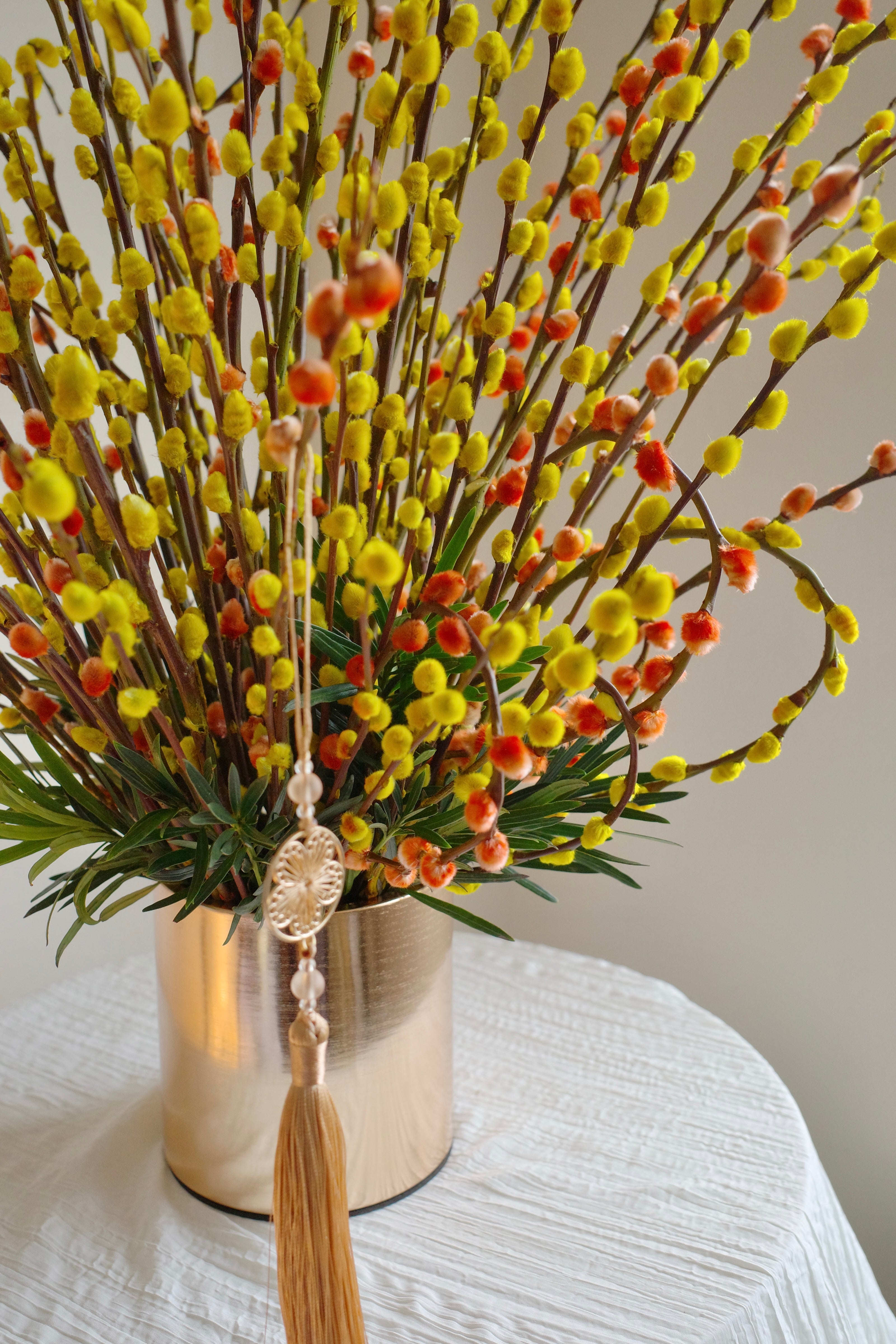 Fortune x Mandarin | Tall Pussy Willow Pot